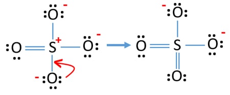 reduce charges of sulfate ion lewis structure